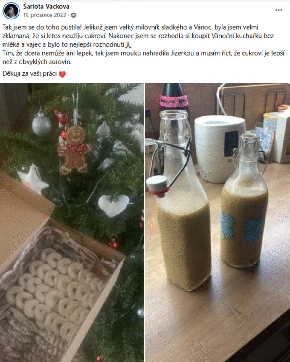 cukroví bez mlepku, mléka a vajec